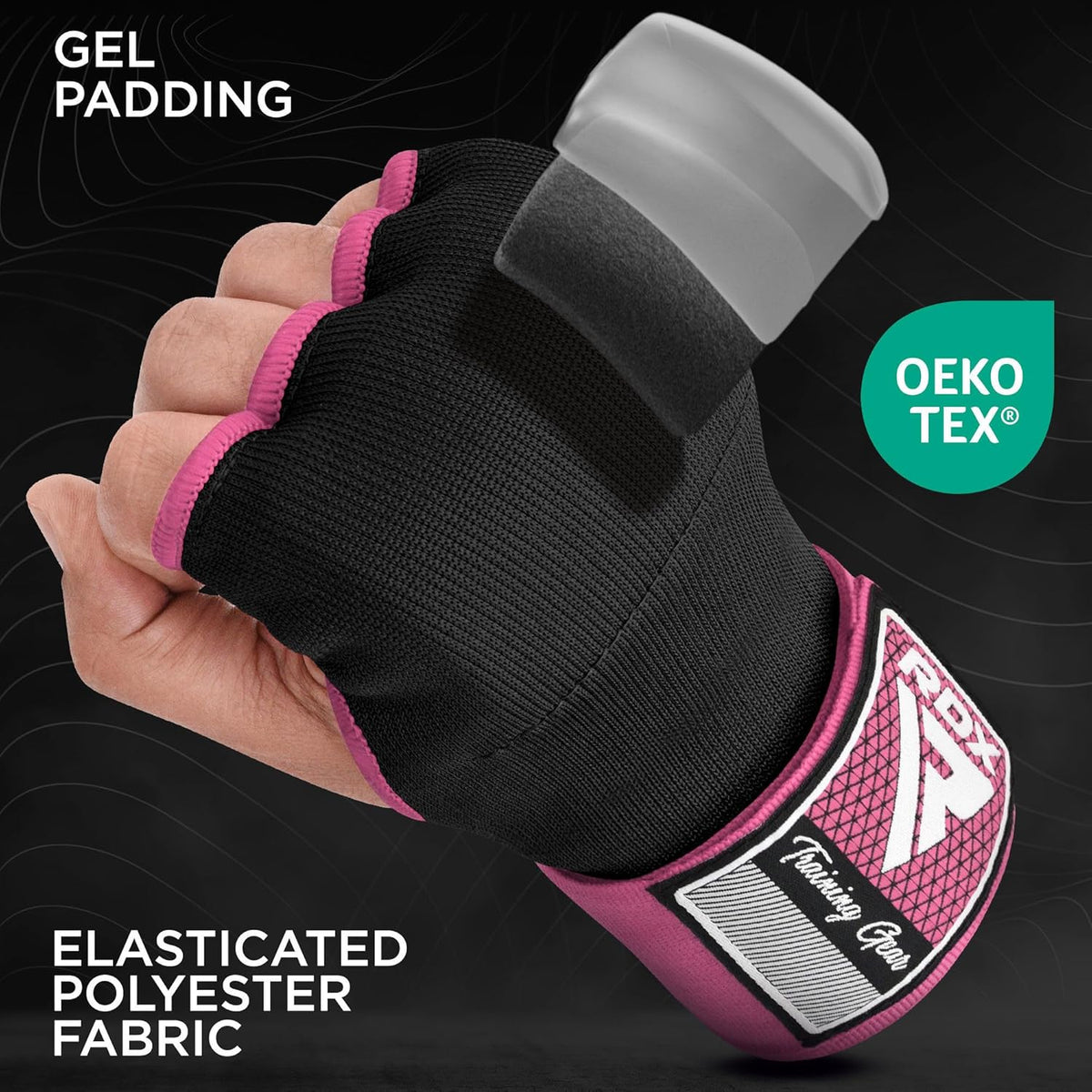 RDX Gel Boxing Hand Wraps - Elasticated Padded Inner Gloves with 100cm Long Wrist Straps for MMA & Kickboxing