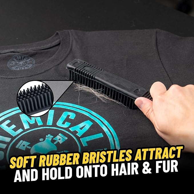 Chemical Guys Professional Rubber Pet Hair Removal Brush ?€? Multi Surface Detailing & Pet Hair Removal Tool for Cars, Trucks, SUVs, RVs & Home ?€? Removes Lint and Debris from Upholstery and Carpet