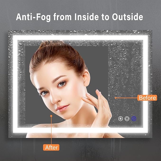 36x28 inch LED Lighted Bathroom Mirror