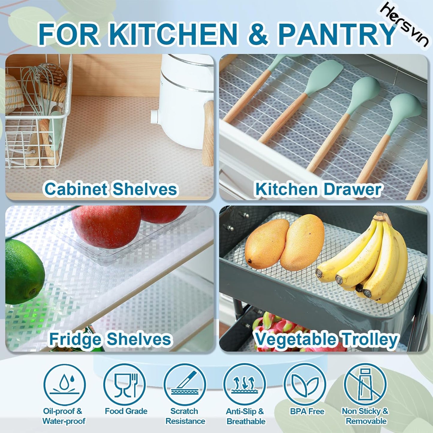 Shelf Liners 16 in x 20 ft EVA Drawer Mats, Non-Adhesive Cupboard Protector, Kitchen Cabinet Lining Fridge Liner (Clear Crossed Stripe, 40.7x610cm)