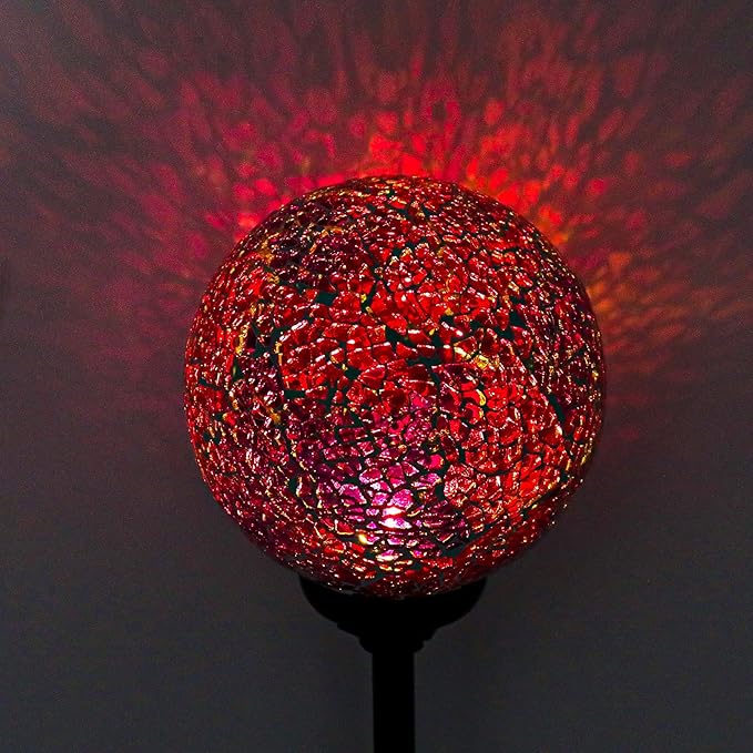 VCUTEKA Solar Garden Decorative Lights Outdoor, Mosaic Solar Light Waterproof LED Pathway Stake Light for Landscape Patio Yard Deck Walkway Decoration, 2 Pack