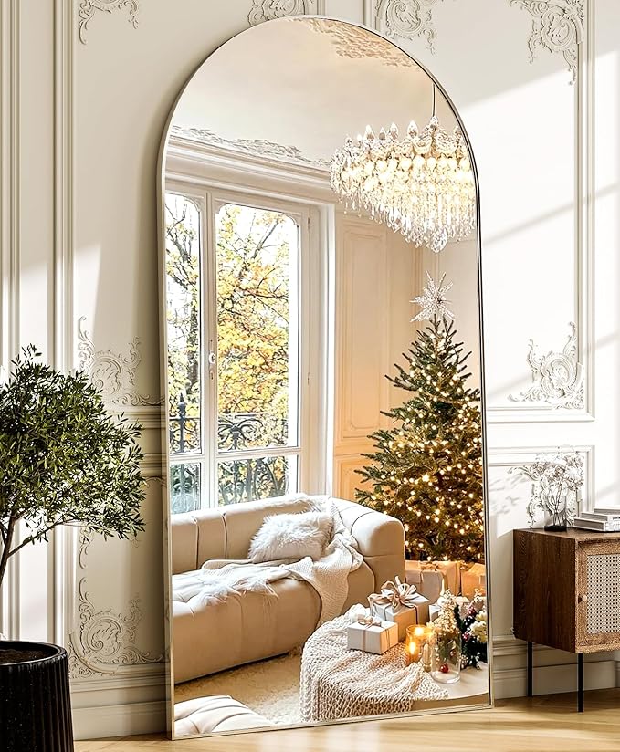 GLSLAND-34 x76 Arched Full Length Mirror-Oversize Floor Mirror Aluminum Alloy