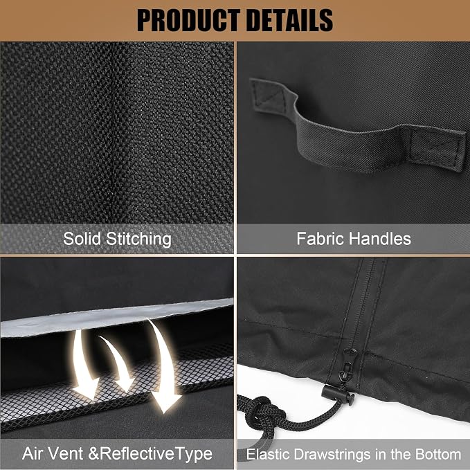 QuliMetal Grill Cover for Pit Boss Lockhart Platinum Series Grill, PBPEL218010500 - Heavy Duty Waterproof Fade Resistant Pit Boss Platinum Lockhart Grill Cover with Elastic Drawstrings & Zipper Design