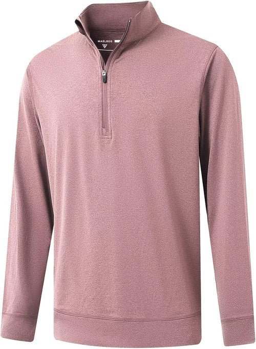 M MAELREG Quarter Zip Pullover - Men's Moisture-Wicking Performance Golf Sweatshirt | Heather Midlayer