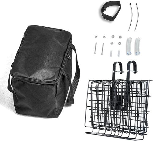 LIQING Folding Bike Basket - Quick Release Design with Removable Liner Bag | Ideal for Pets, Groceries & More