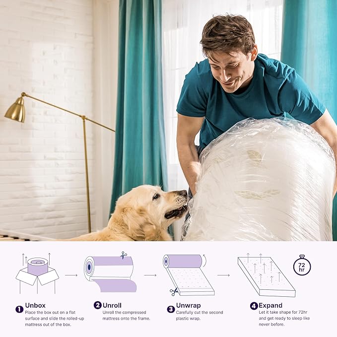NapQueen Queen Size, 12 Inch Anula Green Tea Infused Memory Foam Mattress, Bed in a Box, CertiPUR-US Certified Mattress