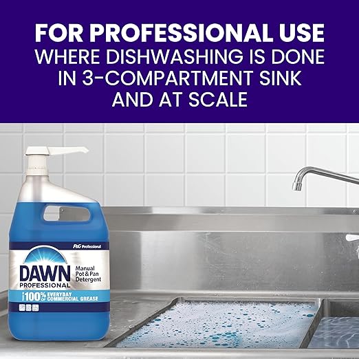 Dishwashing Liquid Soap Detergent by Dawn Professional, Bulk Degreaser Removes Greasy Foods from Pots, Pans and Dishes in Commercial Restaurant Kitchens,Regular Scent, 5 gal.