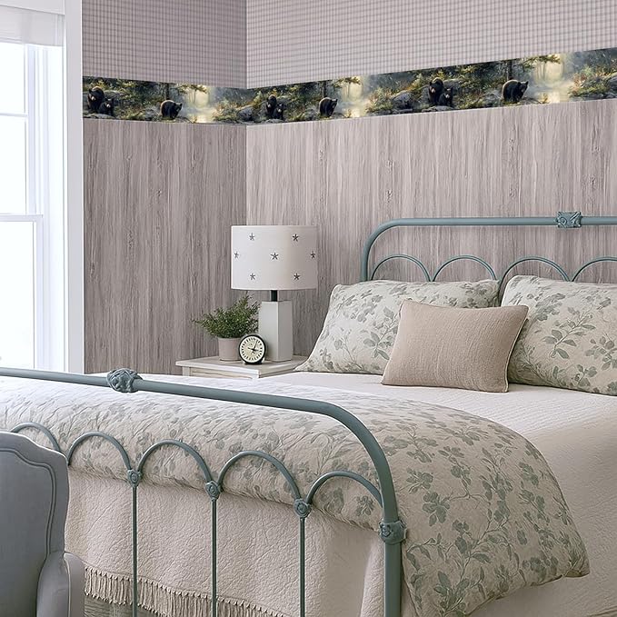 Forest Bear Wallpaper Border 196x4 Inch Peel and Stick Wall Border Self
