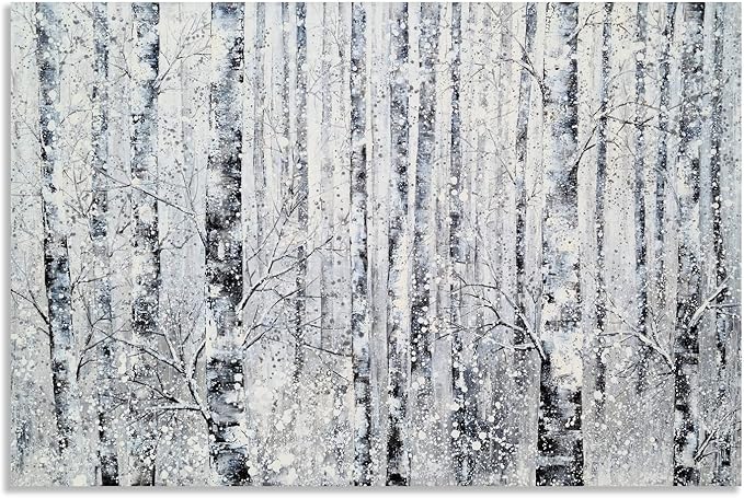 Yihui Arts Modern Birch Tree Canvas Wall Art
