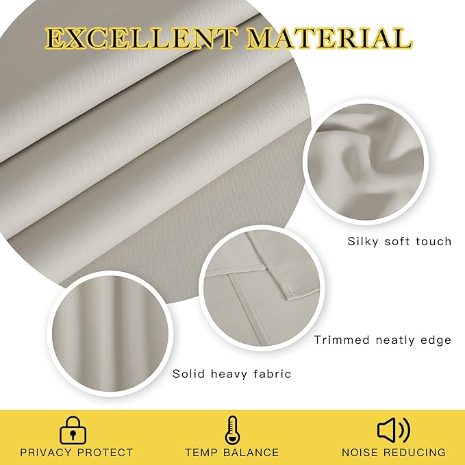 NICETOWN Extra Wide Blackout Sliding Door Curtains 95 inch Length