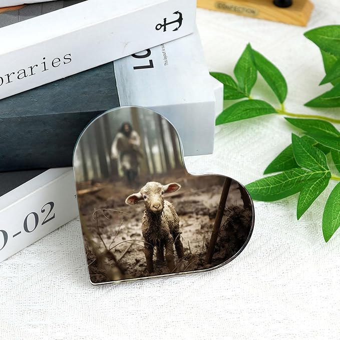 Christian Jesus and Lamb Decor ,Spiritual Thank you Gifts for catholic Women,christians ,Mom,Sister,Friends,Mother's, Female Coworker-Religious Home Decor for Birthday,Christmas,Everyday Encouragement(4"x4")D-237