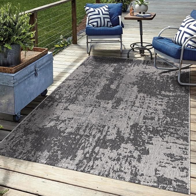 Keen Home Design Terrace Outdoor Area Rug - 9x12 Washable Indoor/Outdoor Rug for Patio, Kitchen, Balcony, Beach, Garden, Deck and Porch, Size: 8'10"x12'