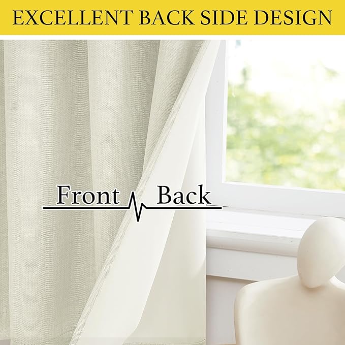 NICETOWN 24 inch Long Blackout Tiers, Farmhouse Grommet Half Window Curtains