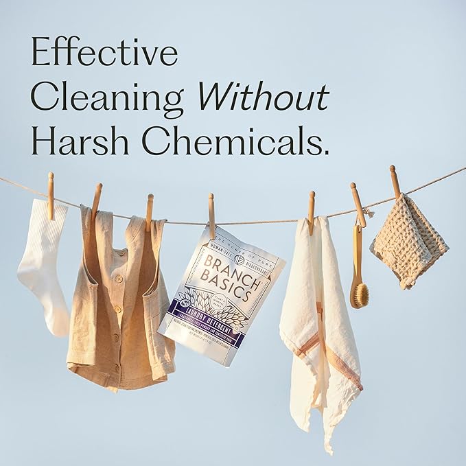 Branch Basics Laundry Detergent – 2 Pack, 4lbs per | Plant & Mineral-Based Formula | Lifts Stains & Removes Odor | Plastic-Free, Fragrance-Free & Safe for Sensitive Skin