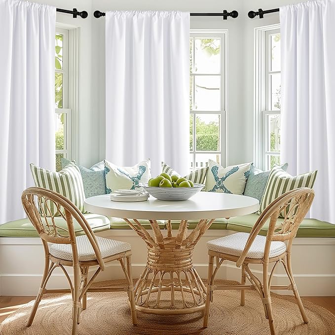 NICETOWN Bedroom 100% Blackout Curtains, 2 Panels, 34 by 63, Snow White