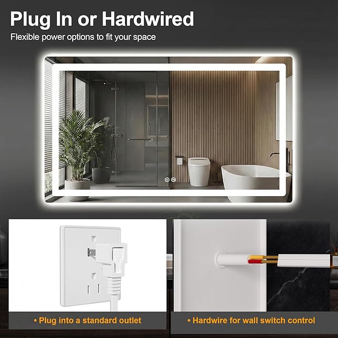 AMOISE LED Bathroom Vanity Mirror