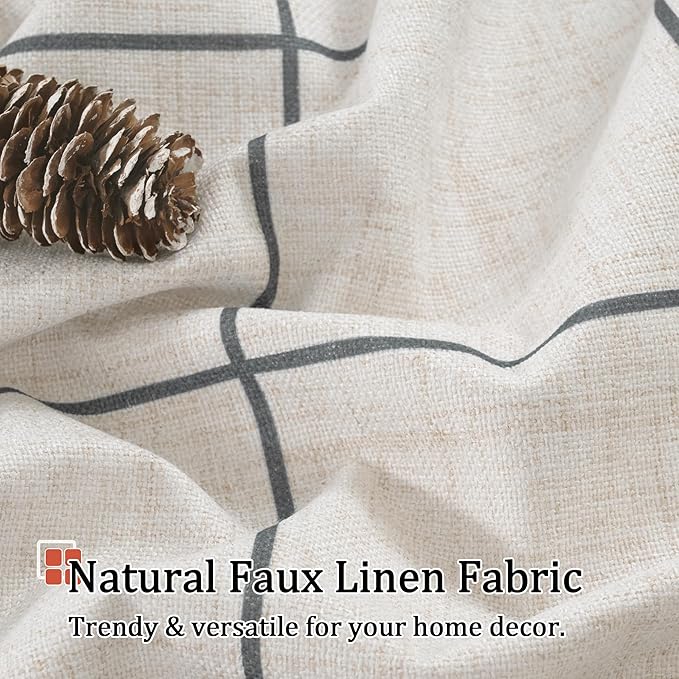 Lajode Plaid Patterned Curtains Thermal Insulated