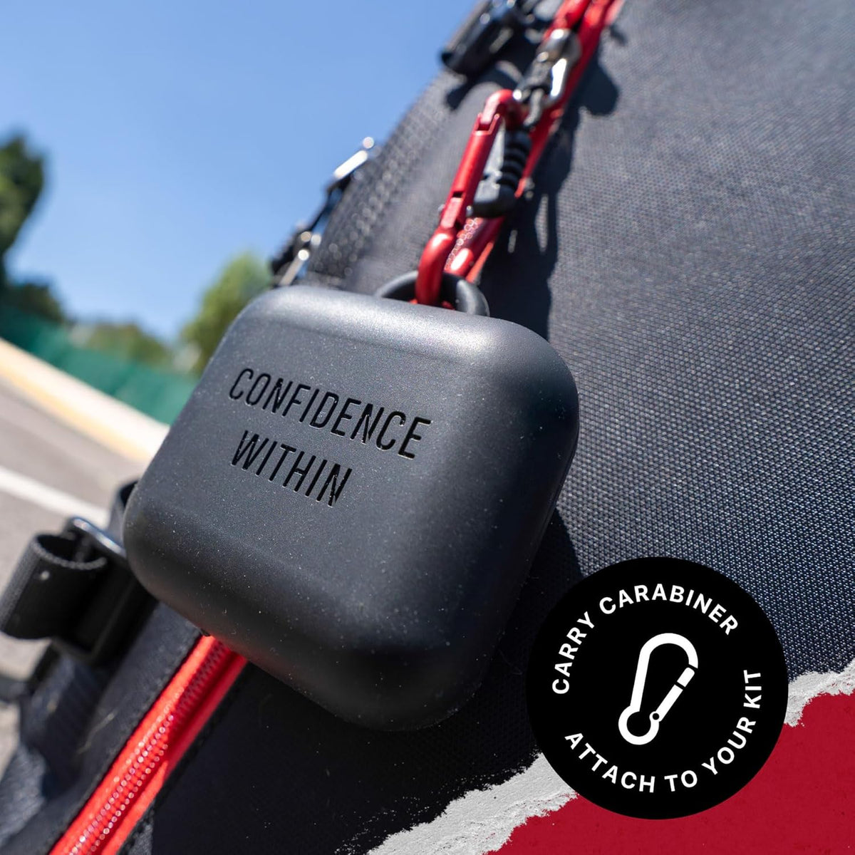 SAFEJAWZ Premium Mouthguard Case - Durable Silicone Design with Carabiner Clip | Black, One Size