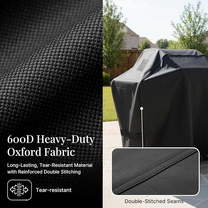 iBirdie Outdoor Grills Cover 53 x 24 x 46 inch, fit 53, 52, 51 Barbeque, Waterproof Weatherproof, 600D Heavy Duty Barbecue Cover, Compatible for 3, 4 Burners Gas BBQ
