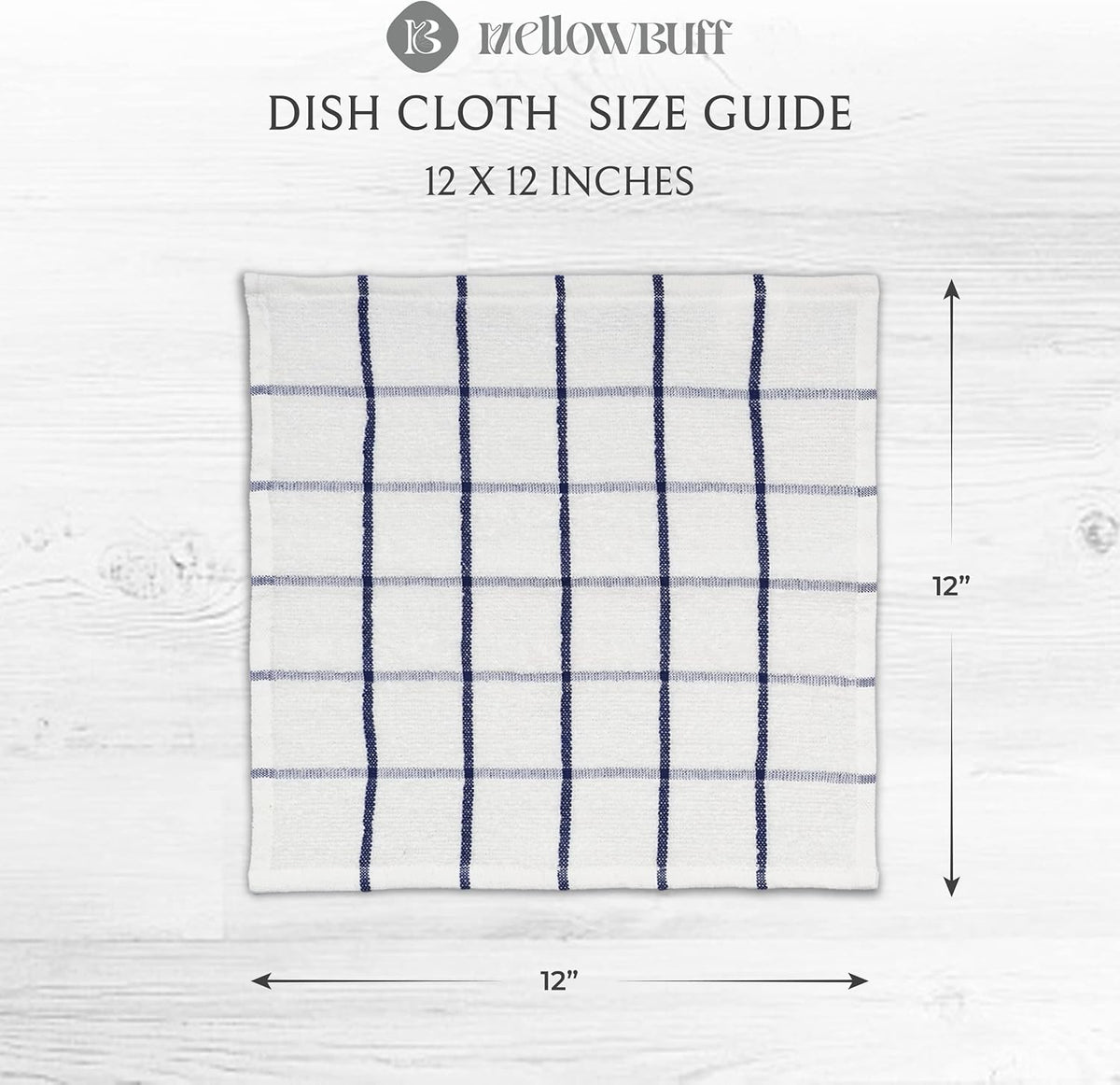 100% Cotton Terry Dish Cloth & Dish Towel, 6 Pack, Super Soft and Absorbent Kitchen Towels, Perfect for Kitchen Cleaning and Dish Washing (Navy Blue (DT and DC Combo))