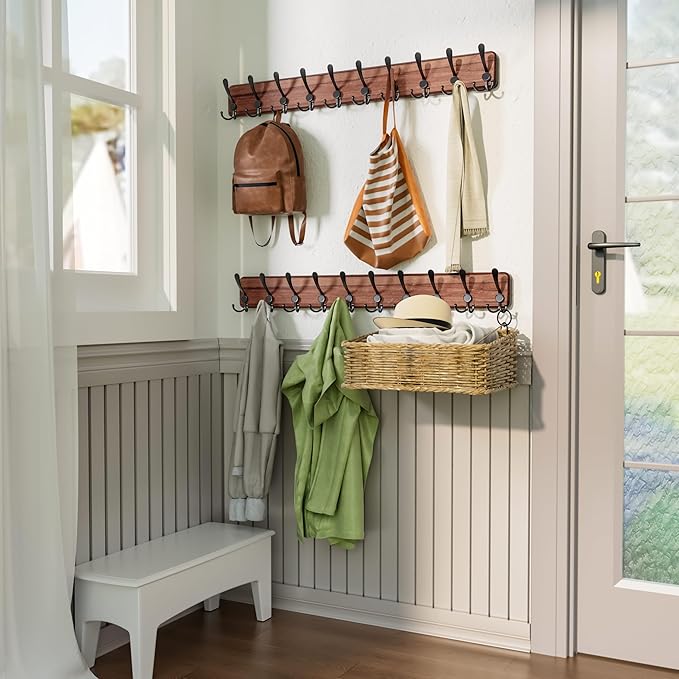 SKOLOO Rustic Large Coat Rack Wall Mount-38.6'' Long Coat Rack