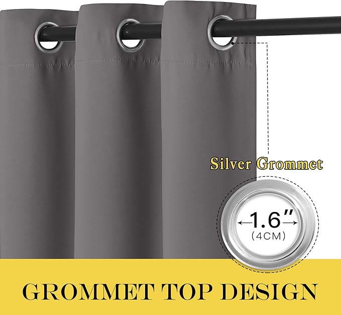 NICETOWN Grey Blackout Curtain & Drape