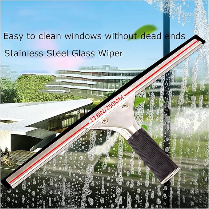 Window Cleaner Kit, Roof Cleaning Tools, With Extension Pole 30Ft/9M Telescopic Window Washing Equipment With Bendable Head For Cleaning Home Windows Glass Cars Solar Panel Clean,50cm Brush Head,5.4m