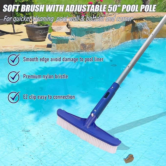 Poolvio Pool Cleaning Kit for Above Ground & Large Inground Pools