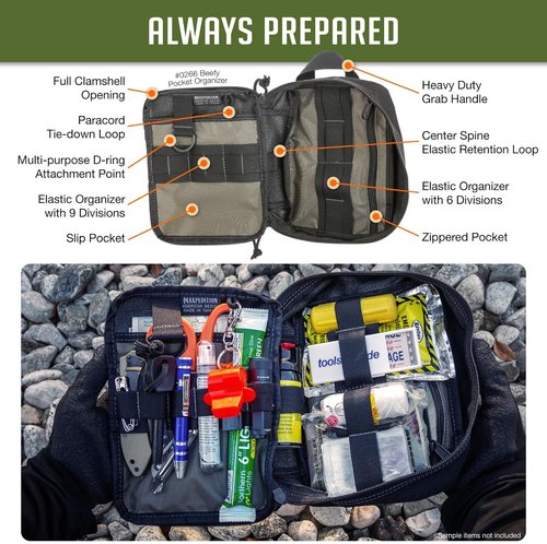 MAXPEDITION Beefy Pocket Organizer - Compact MOLLE-Compatible Tactical Pouch for Everyday Carry & Gear Storage
