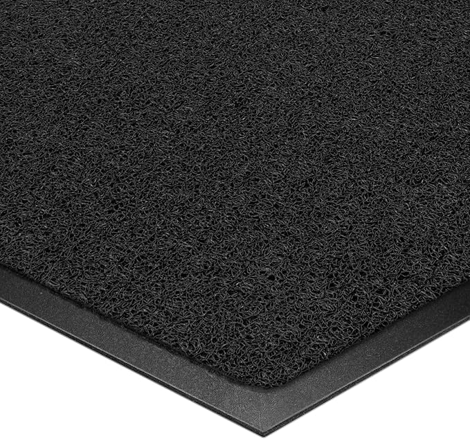Kuyal Door Mat, 4'x6' Indoor Outdoor Entrance Mat to Trap Dirt and Moisture, Non Slip Waterproof Outdoor Mats, Commercial Floor Inside Outside Entrance, Heavy Duty Durable Welcome Mats, Black