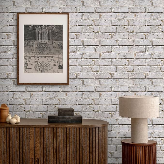COMSTICKC 3D Faux Brick Wall Panels Peel and Stick, Small Size Self Adhesive
