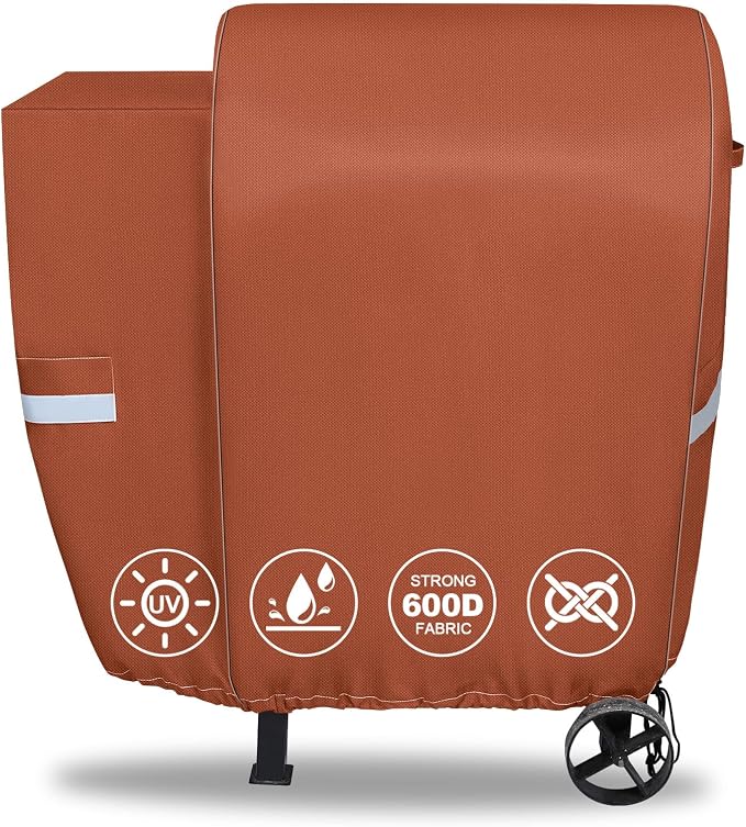 73700 Grill Cover for Pit Boss 700FB, Lexington 540 and Lexington 500, Classic 700 Wood Pellet Grills, 600D Waterproof Fade Resistant BBQ Grill Cover with Elastic Drawstrings, Brown