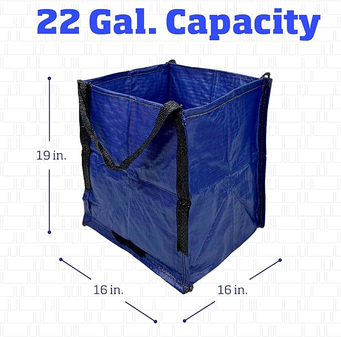 DURASACK Heavy Duty Storage Tote Bag 22-Gallon Rugged Woven Polypropylene Moving Bag, Reusable Self-Standing Design, Holds up to 500 Pounds, Single, Blue