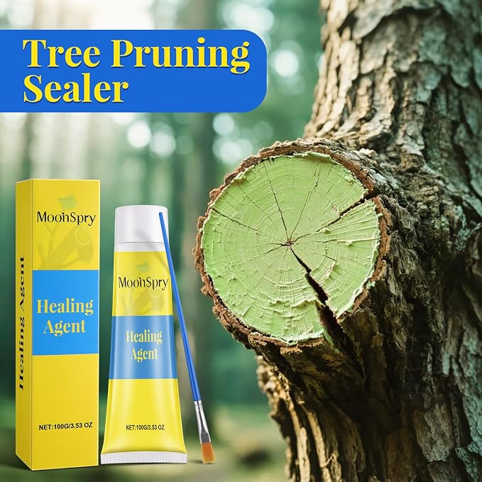 Threlaco Tree Wound Pruning Sealer, Bonsai Wound Sealer Healing Paste, 100g Plant Cutting Dressing with Brush, Tree Grafting Supplies, Bonsai Cut Paste, Quick Recovery of Plants