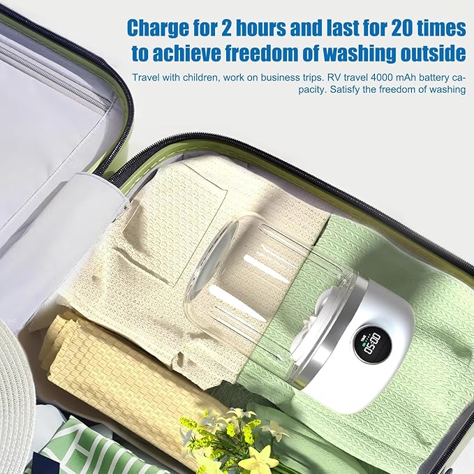 Ye02 Portable Washer | Ye02 Underwear Washer,Portable Rechargeable Cordless Miniature Washing Machine, Miniature Laundry Washing With 2 Modes Cleaning,Energy Class E