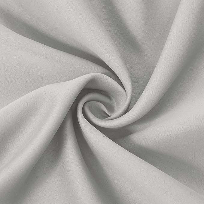 LEMOMO Light Grey Blackout Curtains 66 x 63 Inch Length/Set of 2 Curtain