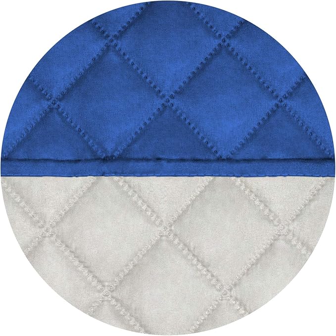 PureFit Reversible Quilted Oversized Recliner Sofa Cover, Water Resistant Furniture Protector, Washable Couch Cover with Elastic Straps for Kids, Pets (Large, Classic Blue/Ivory)