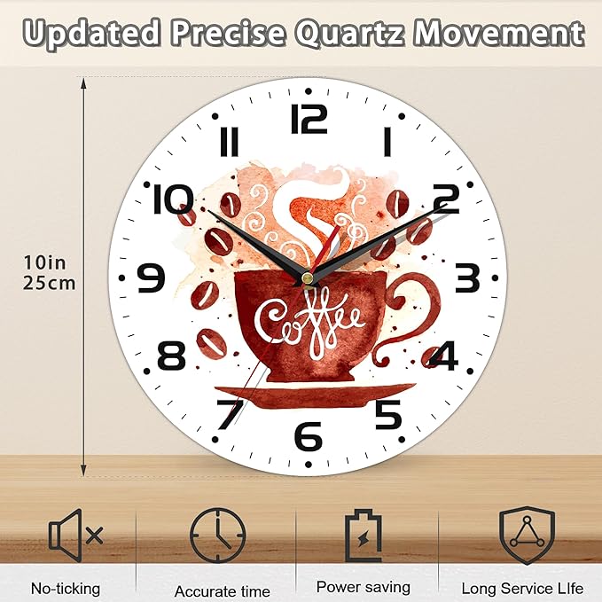 Watercolor Coffee Cup Wall Clock
