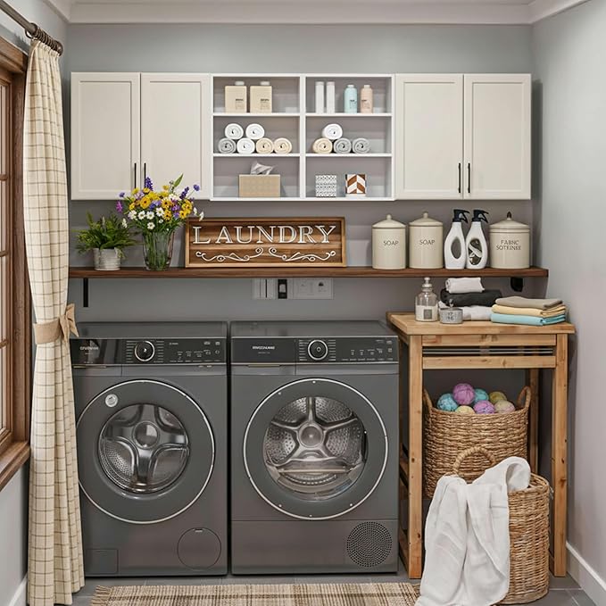 Furnaza Wall Cabinets for Laundry Room, Shaker Wall Mounted Kitchen Cabinets