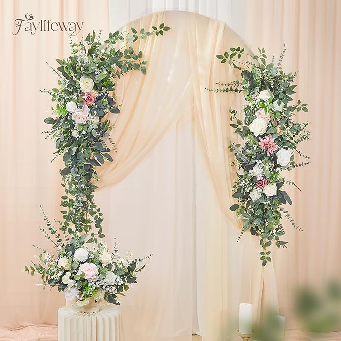 240 Pcs 4 Kinds Mixed Faux Eucalyptus Stems, Baby Breath Flowers Artificial Bulk with Greenery Stems for DIY Bouquets Wedding Home Floral Greenery Decor