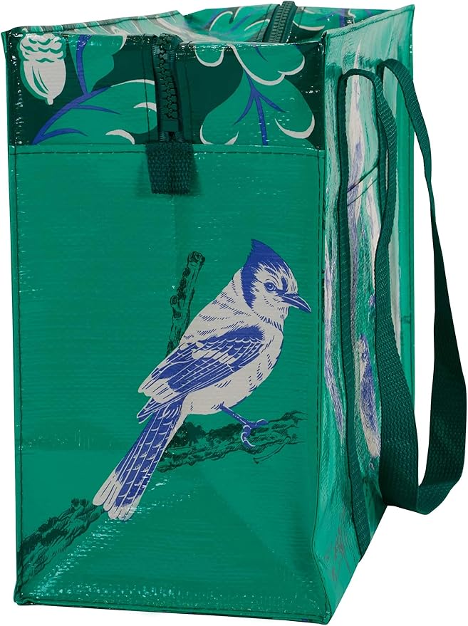 Blue Q Reusable Shoulder Tote Bag – Carry Everywhere Bag with a Hefty Zipper, Durable, Fun Design, 95% Recycled Material