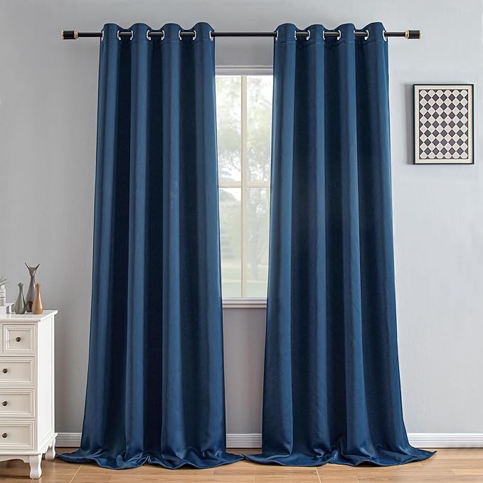 IGEMAEVE Blackout Curtains 108 Inch Length 2 Panels Set, Grommet Energy Saving