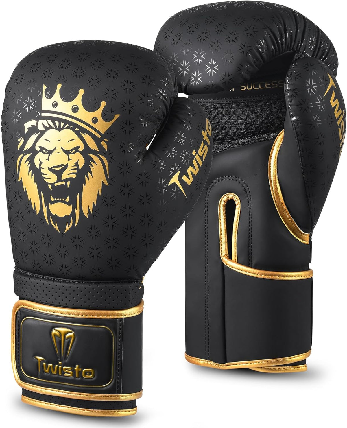 Twisto Boxing Gloves - Pro Training & Sparring | Maya Hide Leather, Black, 10oz-16oz for Men & Women