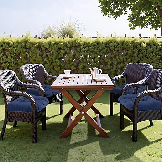 MTMR Water-Repellent Outdoor Chair Cushions Set of 2, 19”X19” Patio Chair Cushions with High Elasticity PP Cotton, No Fading Tufted Seat Cushions for Outdoor Furniture, Thick and Large Patio Cushions