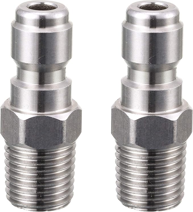Tool Daily Pressure Washer Coupler, Quick Connect Plug, 1/4 Inch Male NPT Fitting, 5000 PSI, 2-Pack