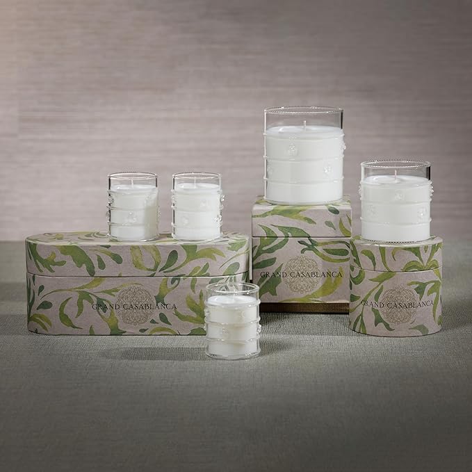 Zodax Grand Casablanca Glass Jar Scented Candle for Home Decor - Single-Wick Candle Ideal for Kitchen and Bathroom - Makes a Great Gift for Women and Men - Lily of The Valley - 12 Oz.