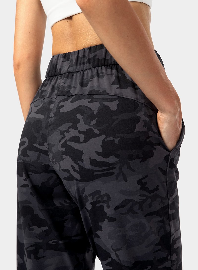 SANTINY Women's Joggers Pants Pockets Drawstring Running Sweatpants for Women Lounge Workout Jogging(Camo Deep Coal Multi__XXL)