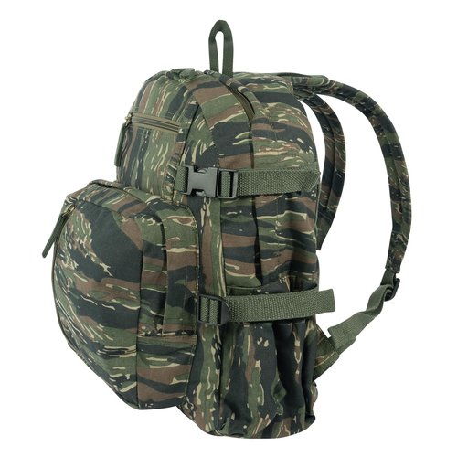 Rothco Vintage Canvas Compact Backpack – Rugged Everyday Carry Travel Storage Bag, Tiger Stripe Camo
