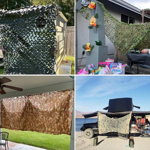 HYOUT Camo Netting - Camouflage Ghillie Hunting Blind & Sunshade | Woodland Camo 5x19.7ft