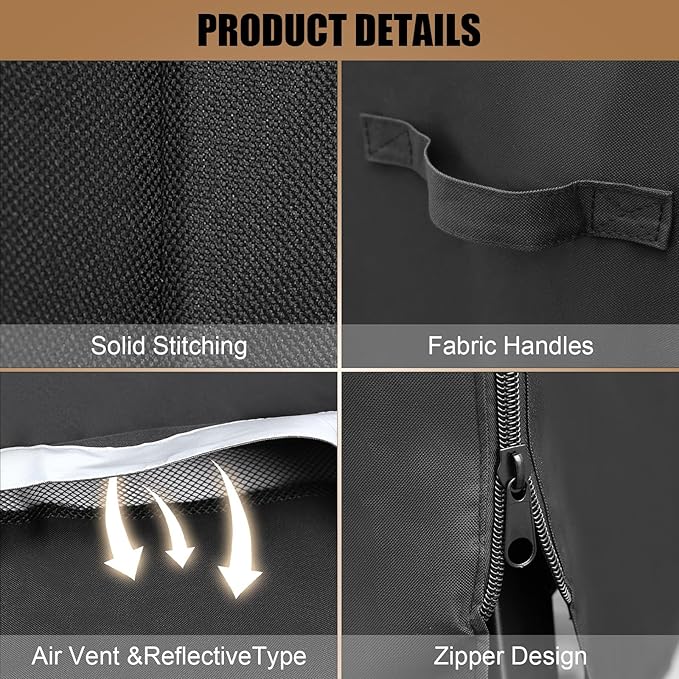 QuliMetal Vertical Smoker Cover for Pit Boss 4/5/7 Series Vertical Smokers, PBV4PS1, PBV5PW1, PBV4PS2, PBV5P1, Pro Series 4/5/7 Vertical Pellet Smokers, Heavy Duty Pellet Grill Cover for Pitboss 73550